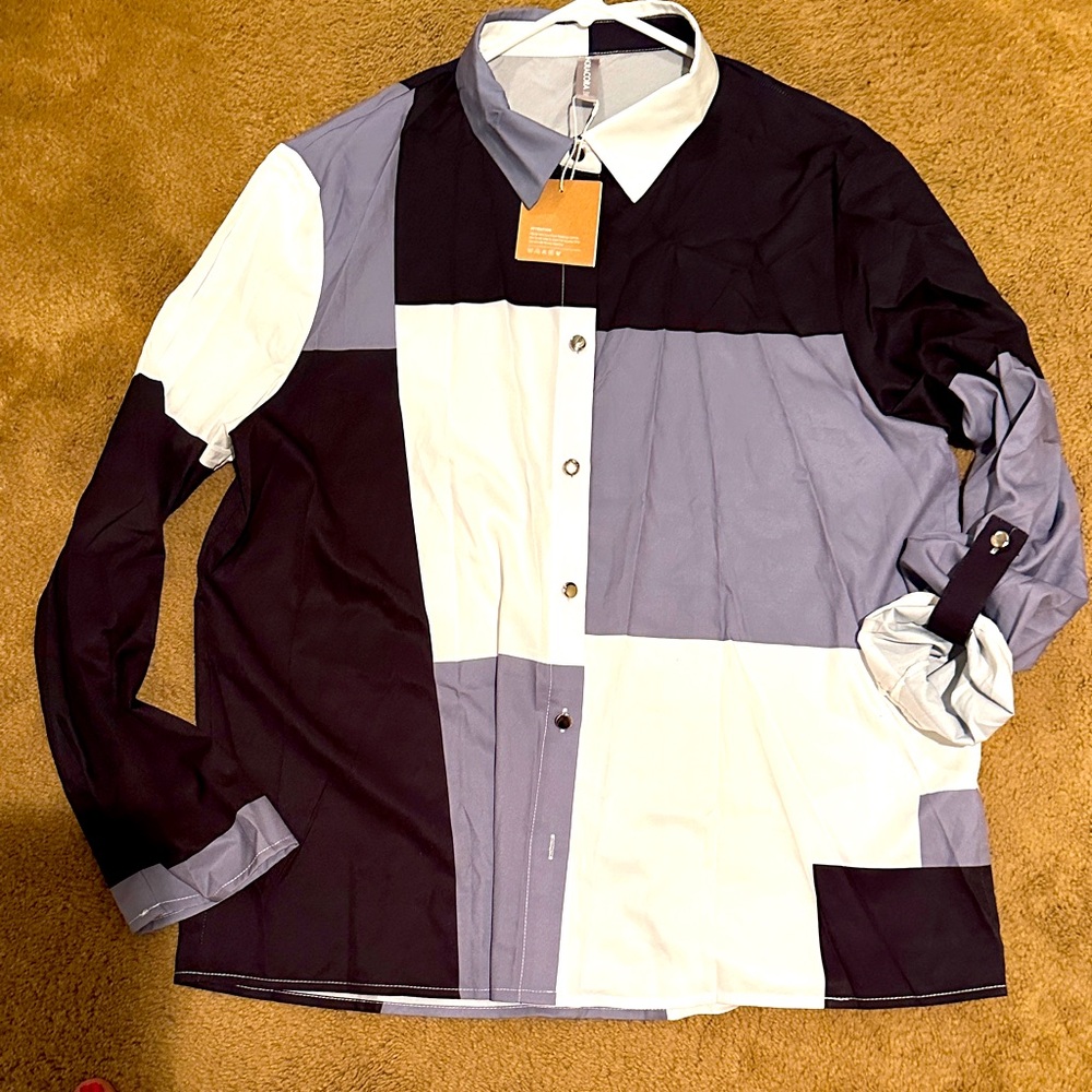 Women's  Modern Patchwork Shirt from NoraCora
Great for starting fall!
